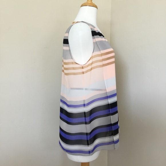 CAbi “Underline” Blouse Semi-Sheer Striped Size L - Picture 6 of 11